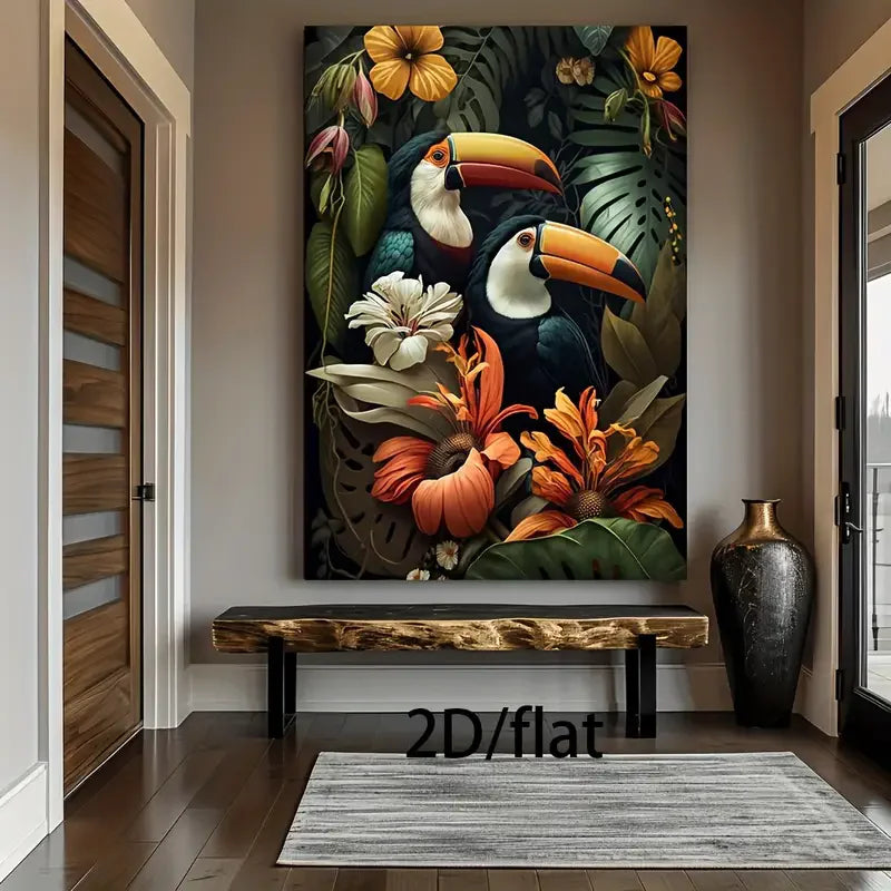 Affiche Jungle tropicale Toucan-Déco Exotique