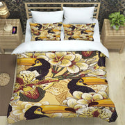 Housse de Couette Jungle Fleurs et Toucan Déco-exotique.fr