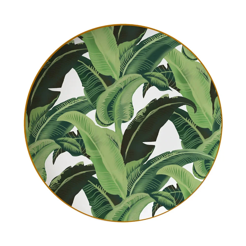 Vaisselle motif Feuille Bananier-Déco Exotique