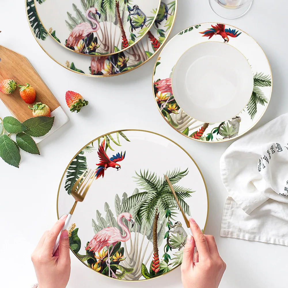 Service Vaiselle Jungle-Déco Exotique