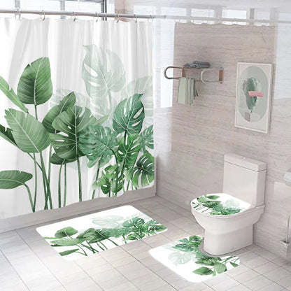 Rideau de douche Jungle Délicate et Tapis-Déco Exotique