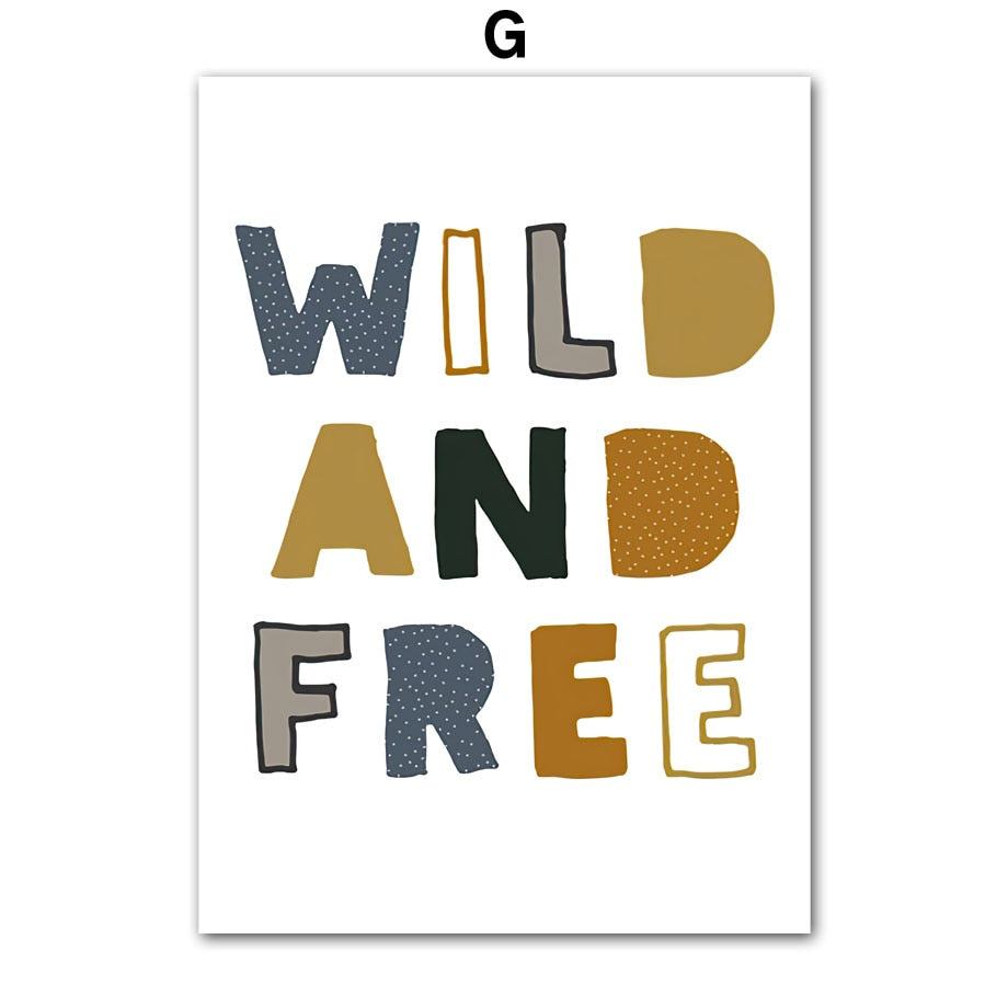 Affiche Savane " Wild and Free" Déco-exotique.fr