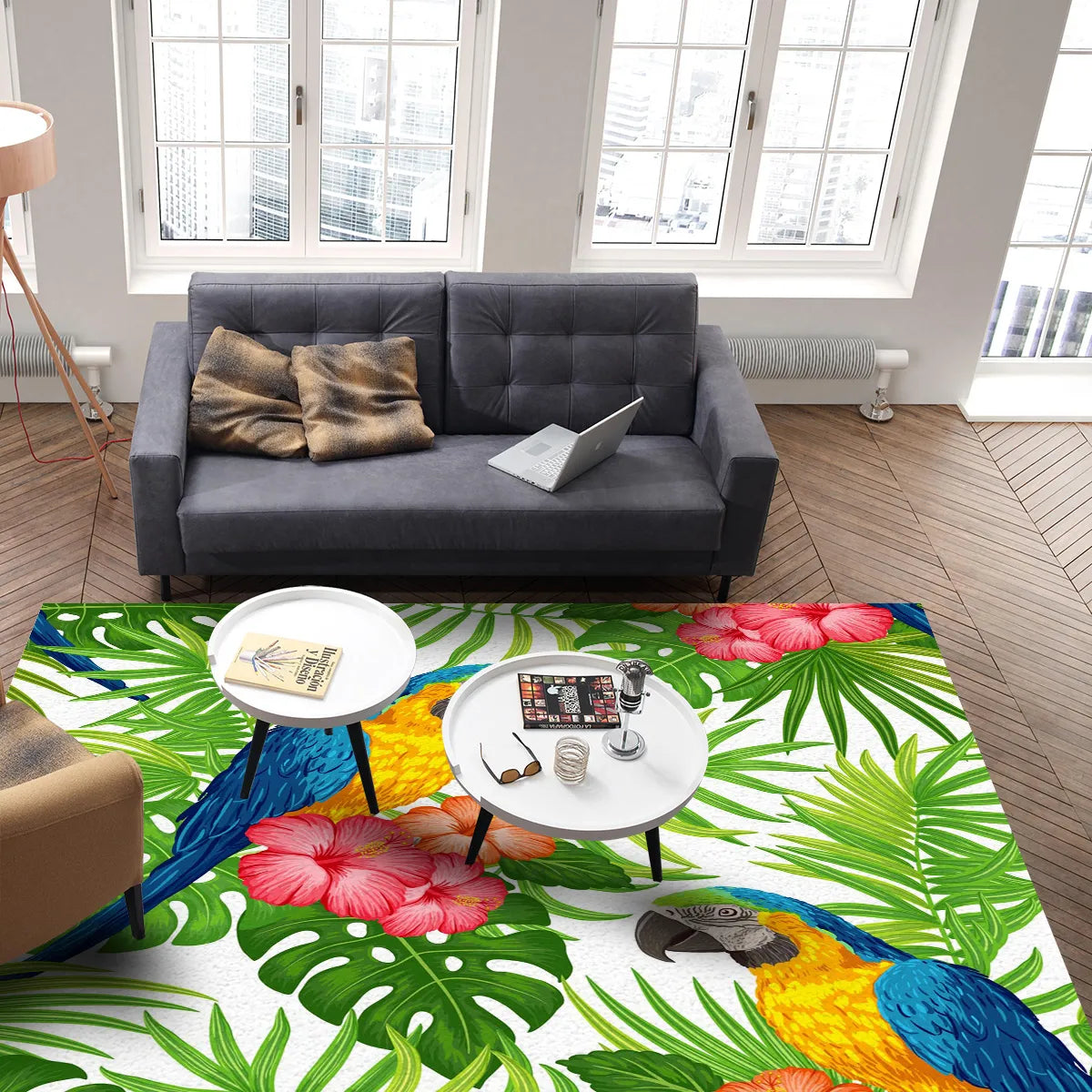 Tapis Jungle Tropicale Perroquet Déco-exotique.fr