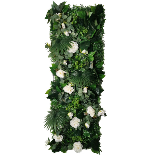 Mur Végétal Artificiel Fleurs Blanches- Déco Exotique