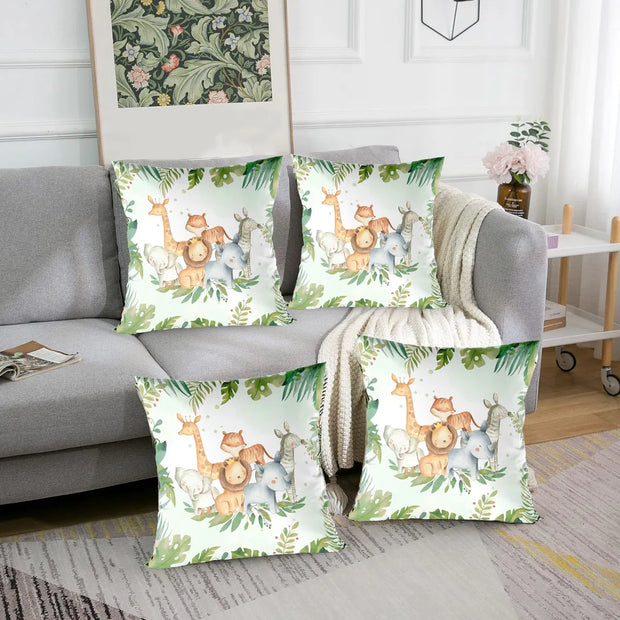 Coussin Jungle Animaux Chambre Bébé Déco-exotique.fr