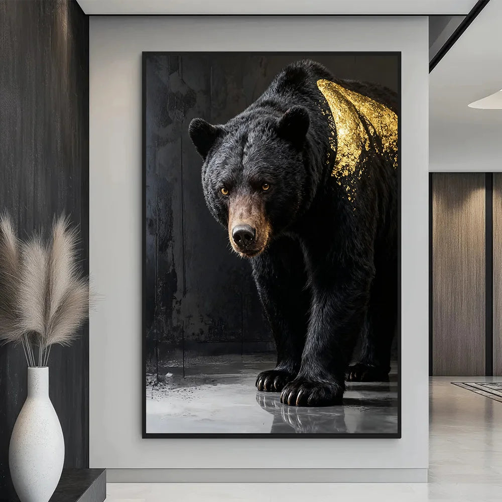 Poster Animaux Noir et Or-Déco Exotique