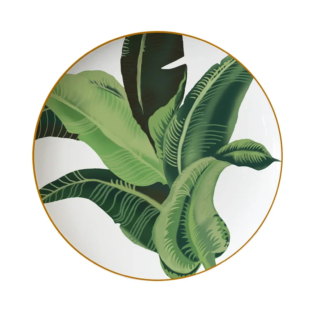 Vaisselle motif Feuille Bananier-Déco Exotique