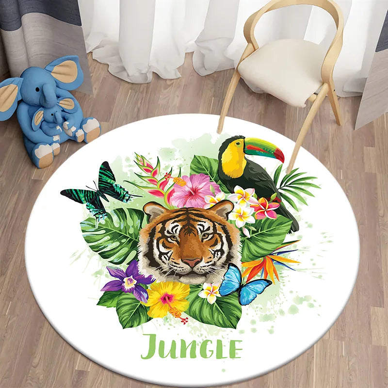 Tapis Jungle Tropicale Rond Déco-exotique.fr