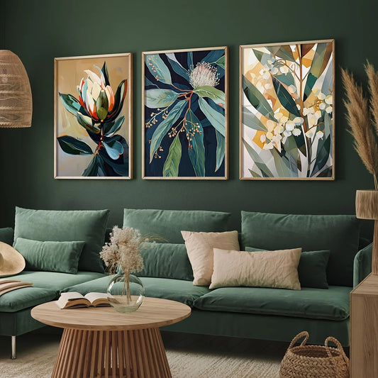 Poster Feuillage Vintage - Lot de 3- Déco Exotique