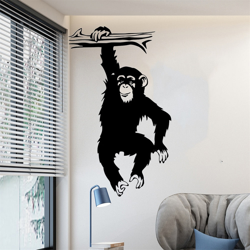 Stickers Singe Noir et Blanc Déco-exotique.fr