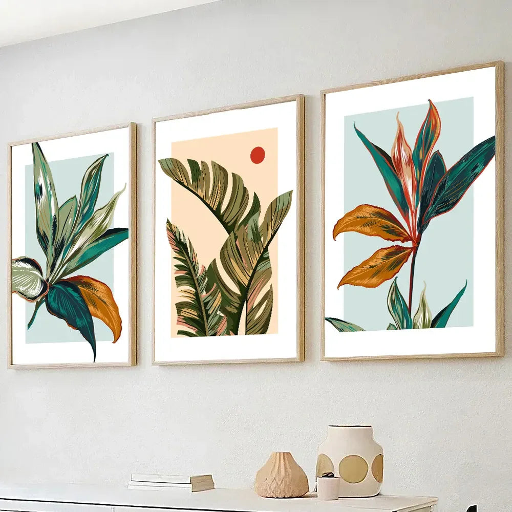 Poster Floral Vintage - Lot de 3- Déco Exotique