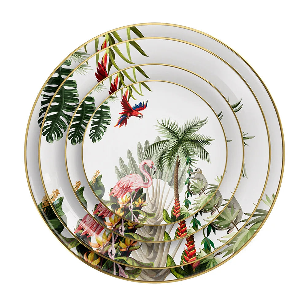 Service Vaiselle Jungle-Déco Exotique