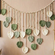 Macramé Mural Feuille Verte Déco-exotique.fr