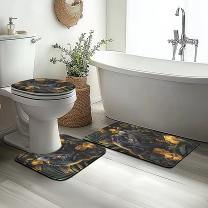 Rideau de douche Jungle Léopard et Tapis-Déco Exotique