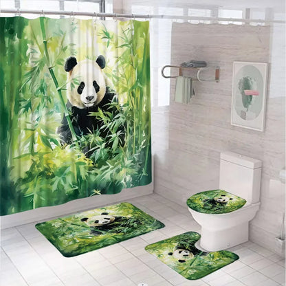Rideau de douche Jungle Panda-Déco Exotique
