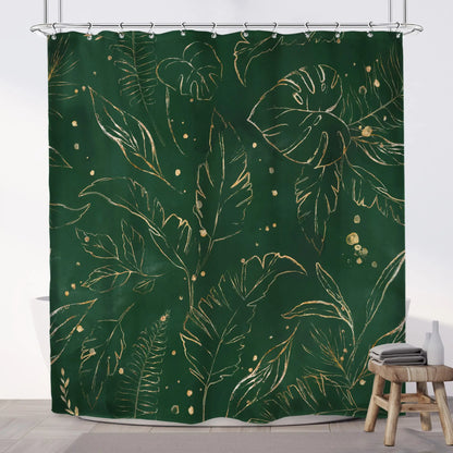 Rideau de douche Jungle Vert-Déco Exotique