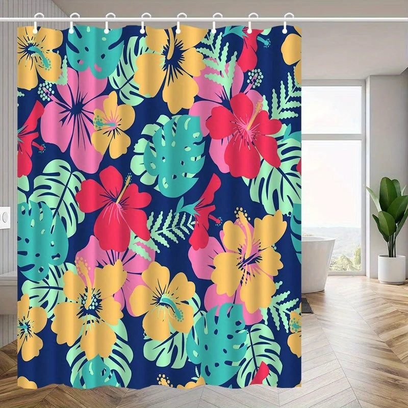 Rideau de douche Tropical Floral