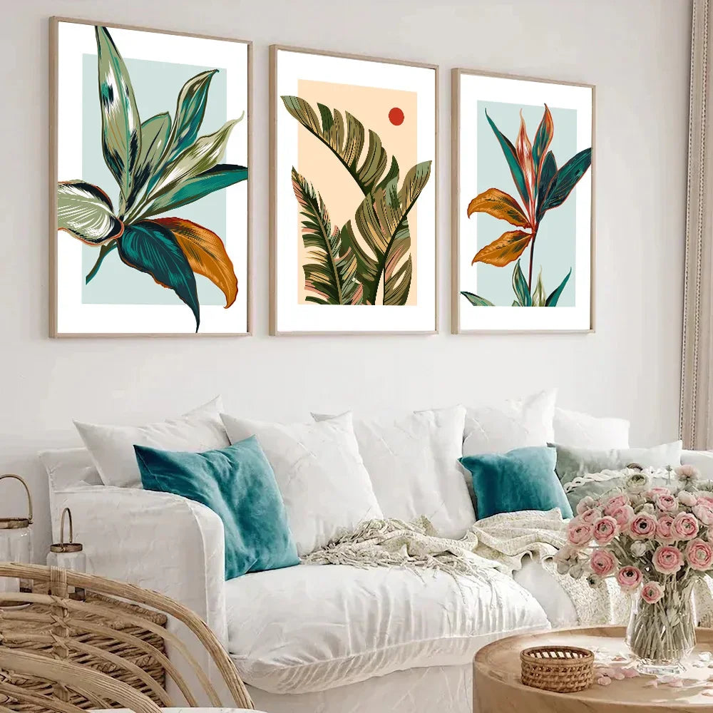 Poster Floral Vintage - Lot de 3- Déco Exotique