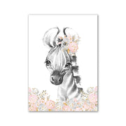 Poster Safari Bébé Rose Personnalisable Déco-exotique.fr