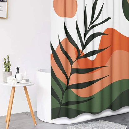 Ensemble Rideau de Douche Tropical Abstrait