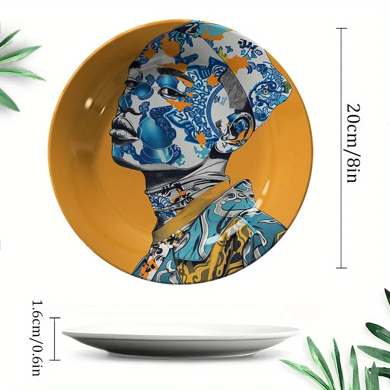 Assiette Décorative Portrait Homme-Déco Exotique