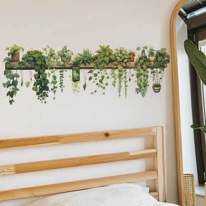 Stickers Plantes vertes étagère Déco-exotique.fr