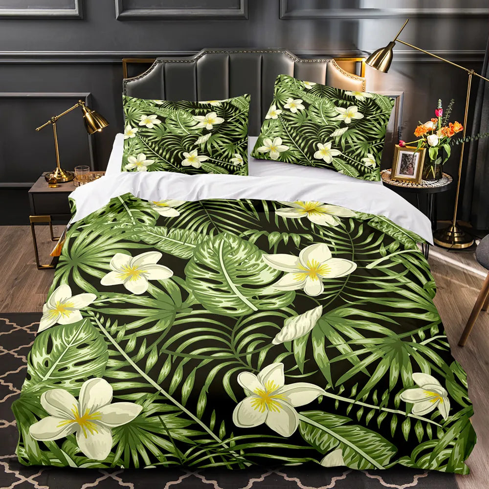 Housse de couette Jungle Floral Déco-exotique.fr