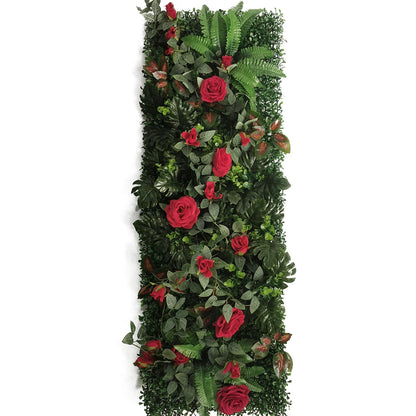 Mur Végétal Artificiel Fleurs Rouge- Déco Exotique