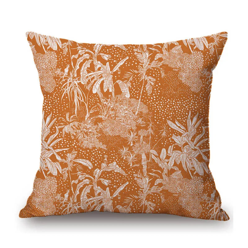 Coussin Feuillage Orange Déco-exotique.fr