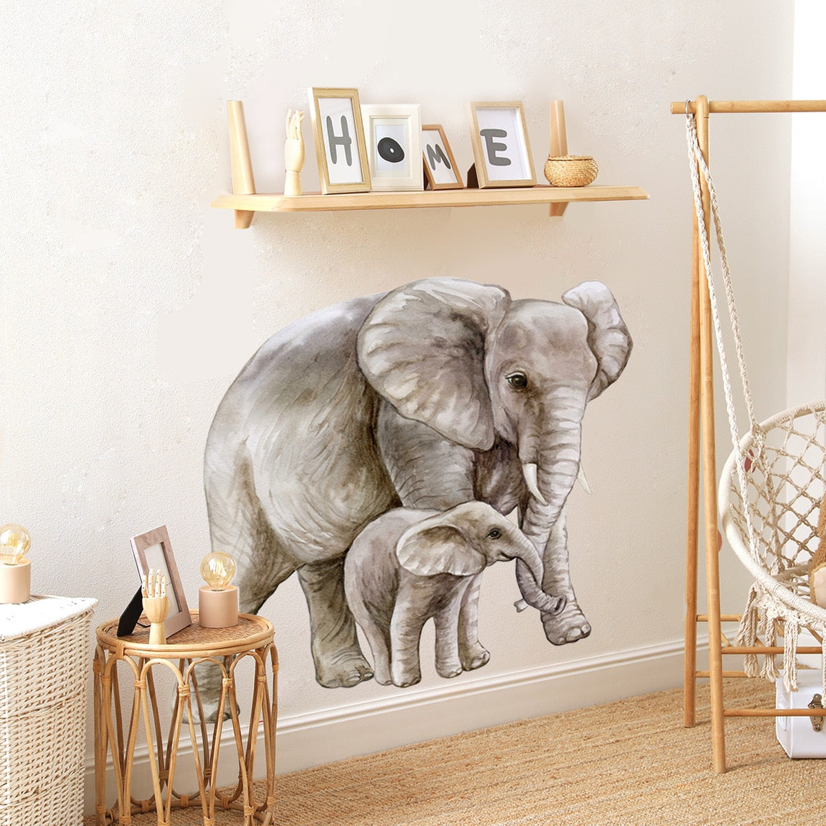 Stickers Éléphant et Éléphanteau Déco-exotique.fr