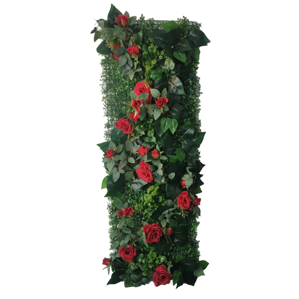 Mur Végétal Artificiel Rose Rouge- Déco Exotique