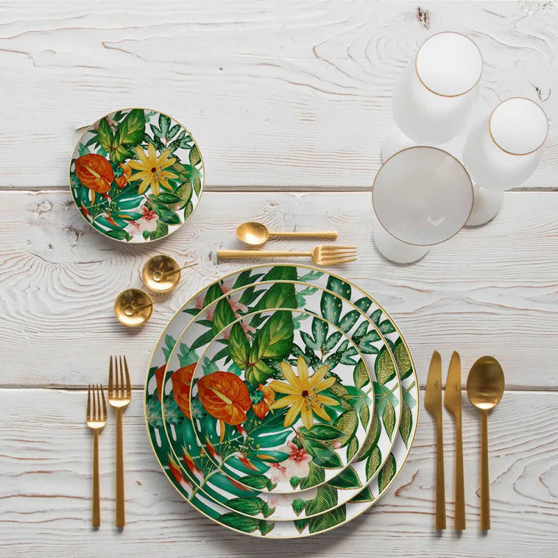 Vaisselle Tropicale Chic-Déco Exotique