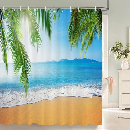Rideau de douche Tropical Plage