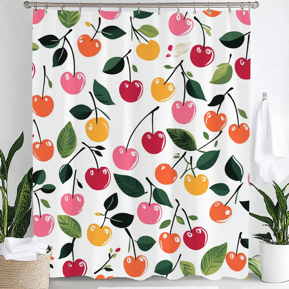 Rideau de Douche Tropical Cerise-Déco Exotique