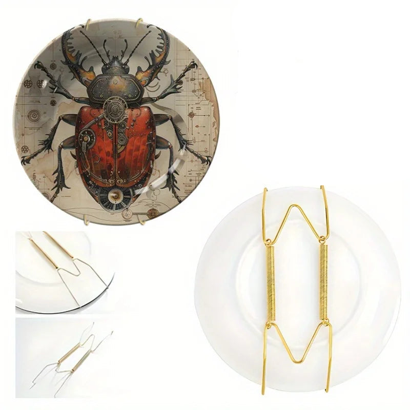 Assiette Murale Motif Insecte Mécanique-Déco Exotique