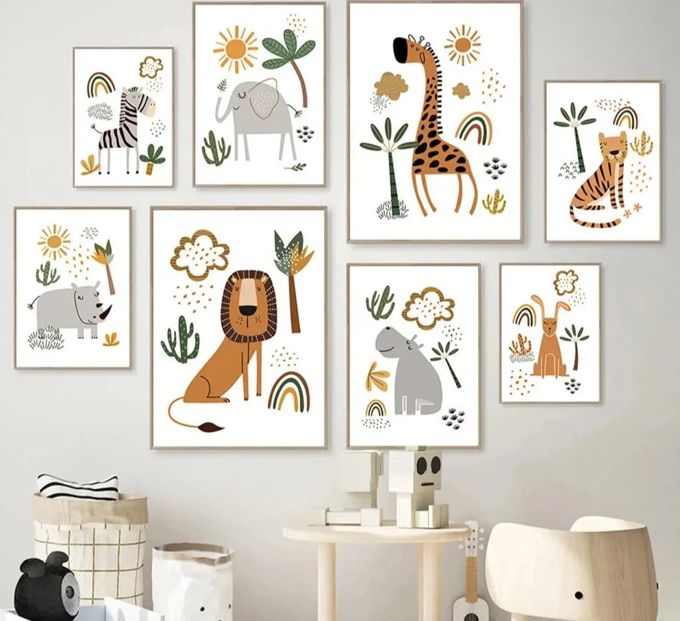 Poster Jungle Safari Bébé Déco-exotique.fr