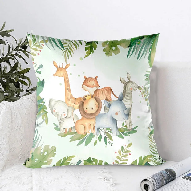 Coussin Jungle Animaux Chambre Bébé Déco-exotique.fr