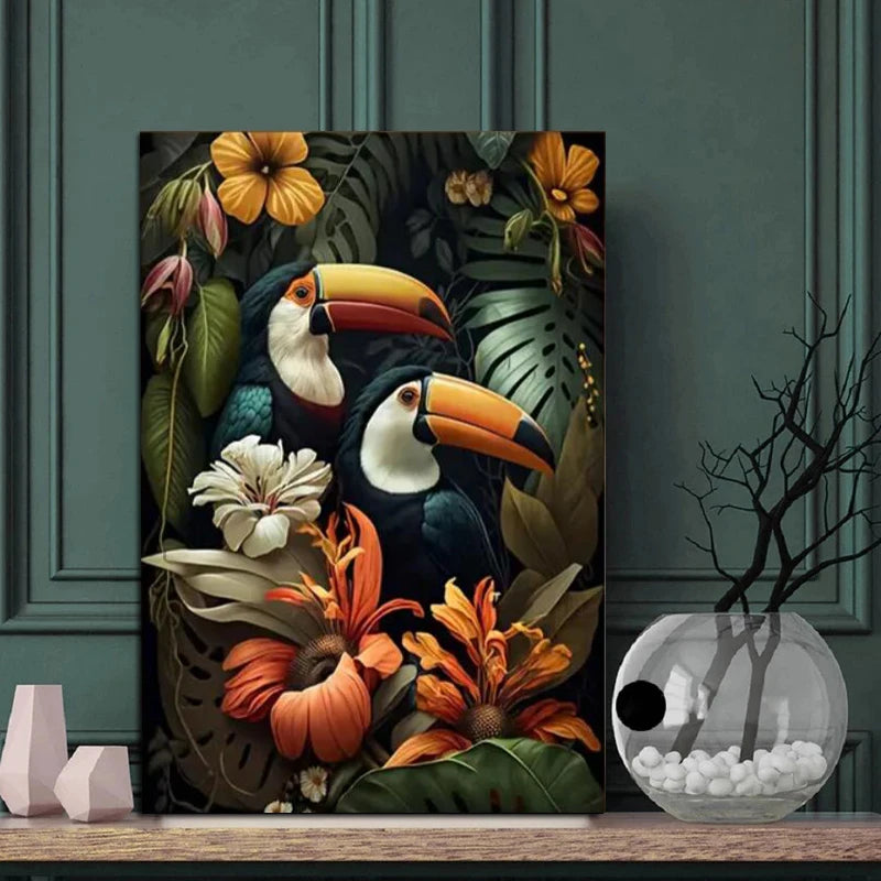 Affiche Jungle tropicale Toucan-Déco Exotique
