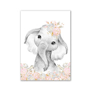 Poster Safari Bébé Rose Personnalisable Déco-exotique.fr