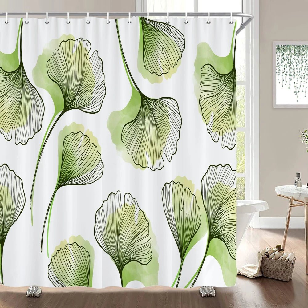 Rideau de Douche Jungle Ginkgo-Déco Exotique