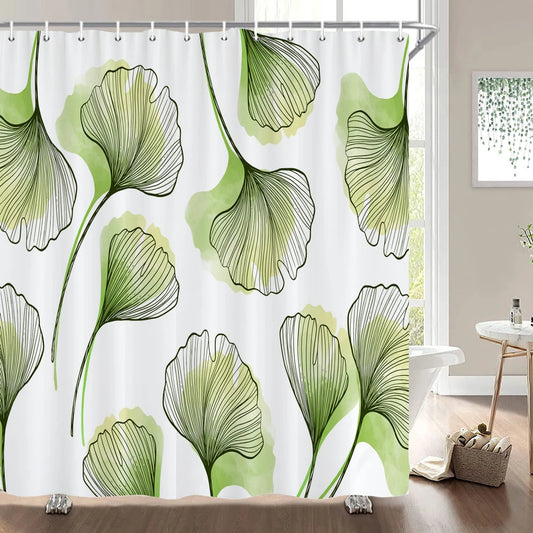 Rideau de Douche Jungle Ginkgo-Déco Exotique