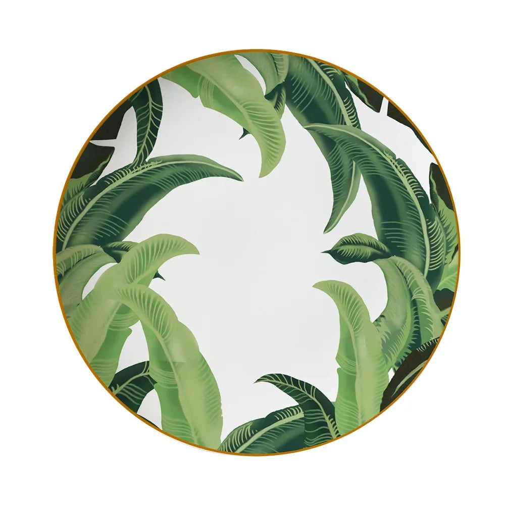 Vaisselle motif Feuille Bananier-Déco Exotique