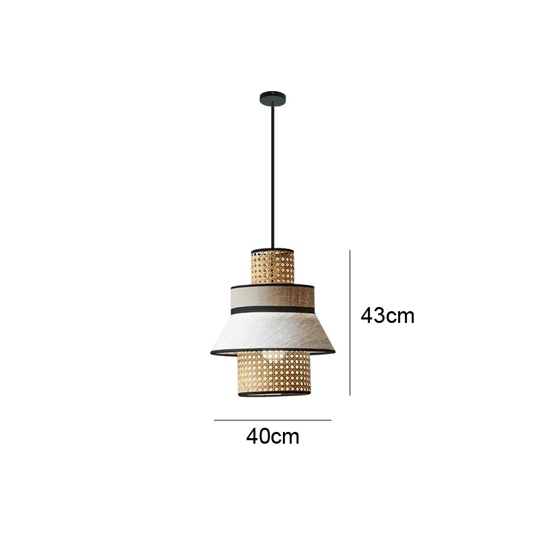 Suspension Rotin et Tissu Déco-exotique.fr