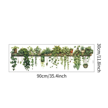 Stickers Plantes vertes étagère Déco-exotique.fr