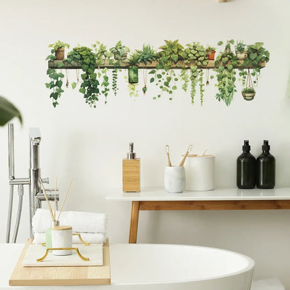 Stickers Plantes vertes étagère Déco-exotique.fr