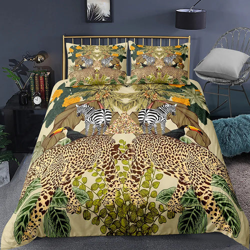 Housse de couette La Jungle aux Animaux Déco-exotique.fr