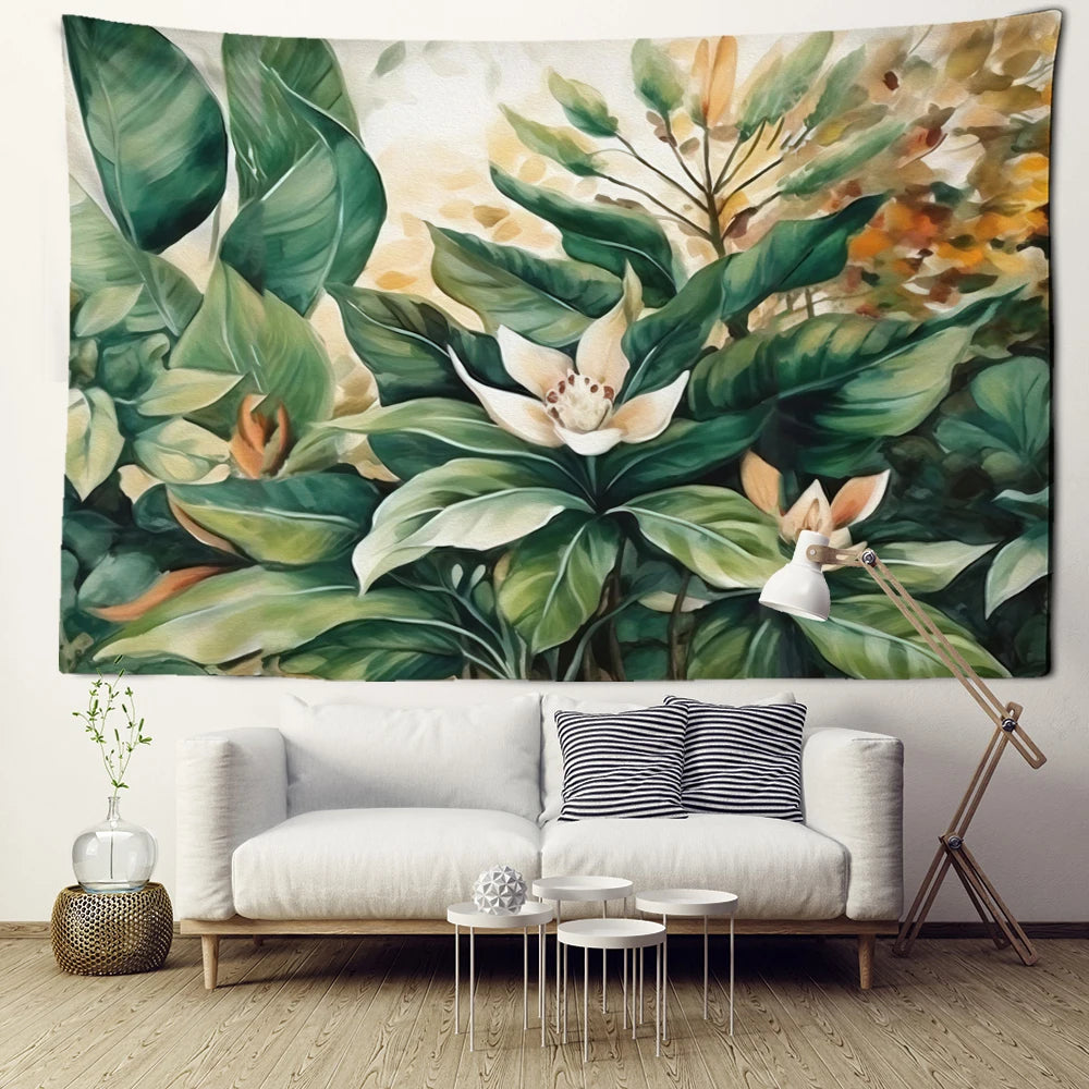 Tenture Vintage Feuillage- Déco Exotique