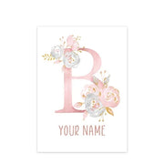 Poster Safari Bébé Rose Personnalisable Déco-exotique.fr