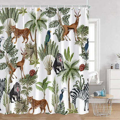 Rideau de douche Animaux Jungle-Déco Exotique
