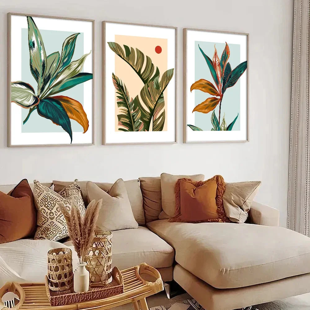 Poster Floral Vintage - Lot de 3- Déco Exotique
